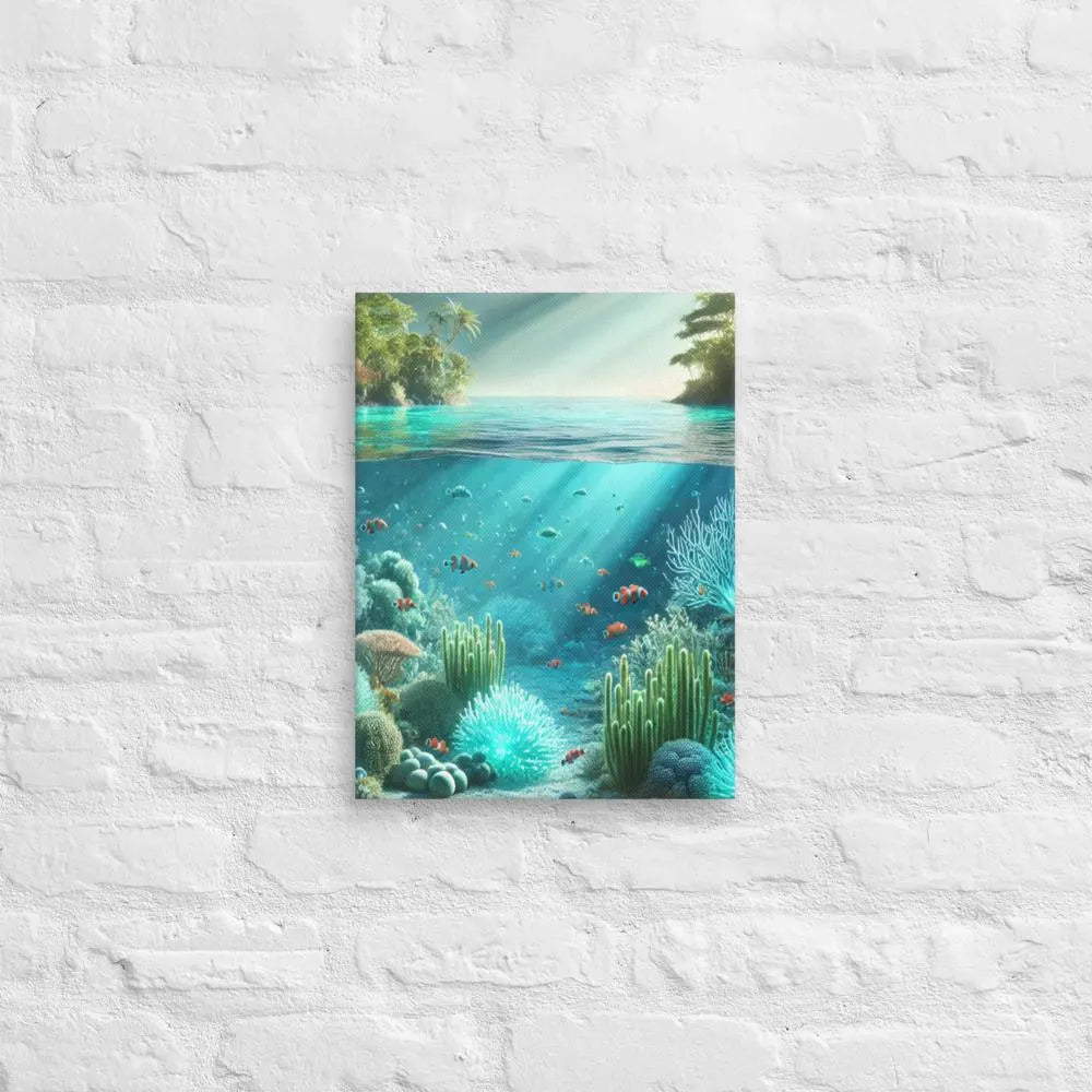 Mystieke Diepten - Betoverende Onderwater Canvas Wanddecoratie
