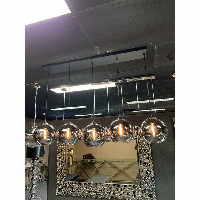 Luxe Hanglamp Smoke Glas 5-Licht