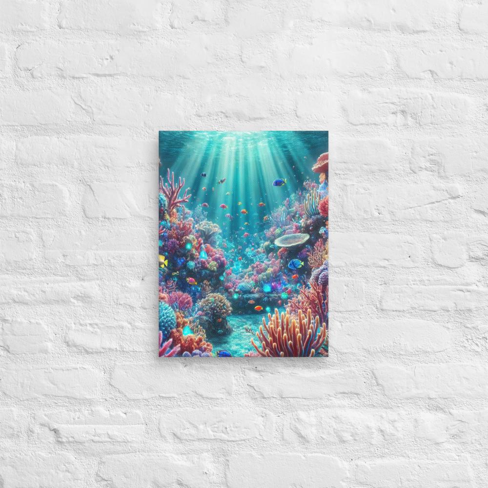 Aquatische Gelukzaligheid - Verken de Onderwaterwereld met onze Canvas Wanddecoratie