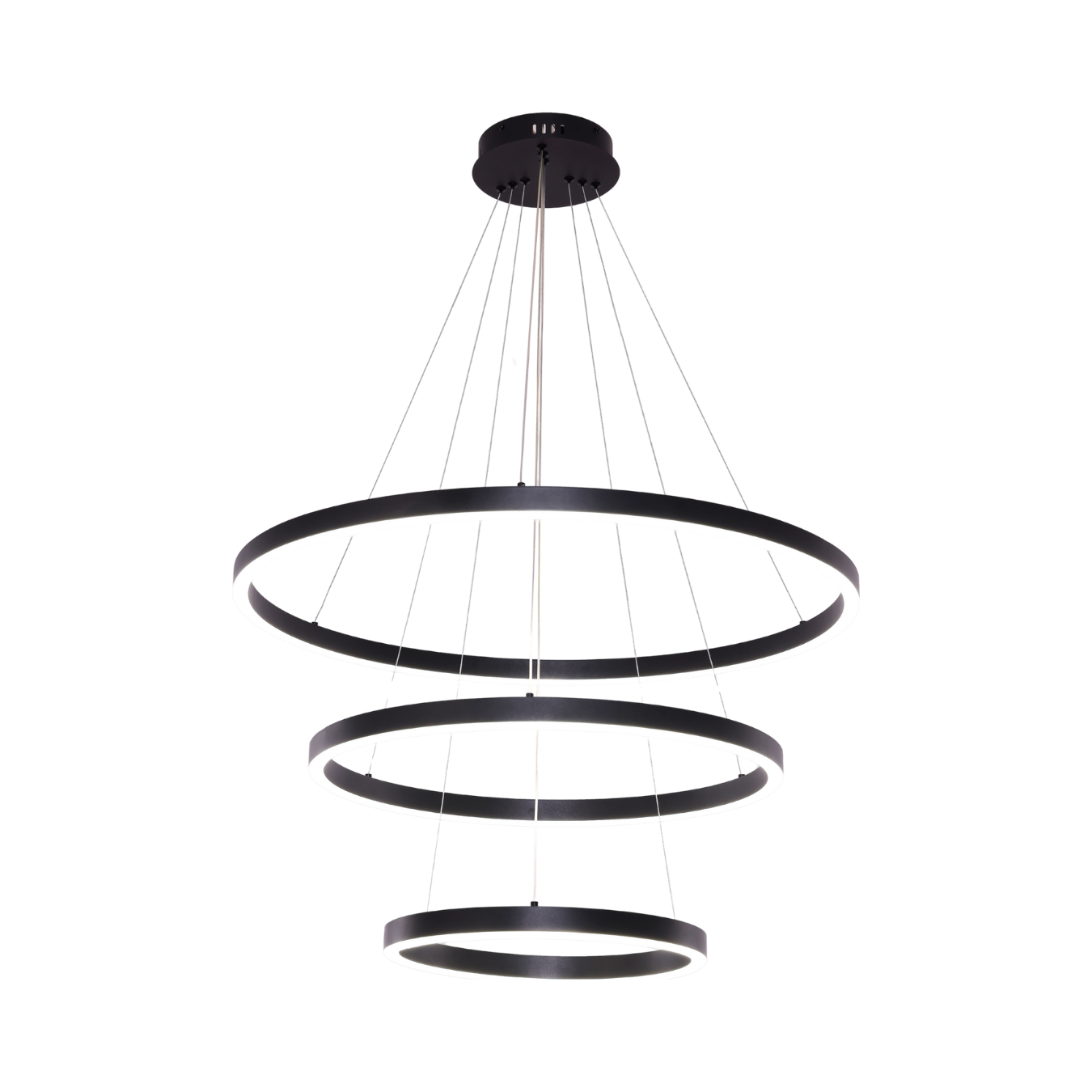 Hanglamp Neo Black | 3-Ring 40+60+80cm - Luxury Living