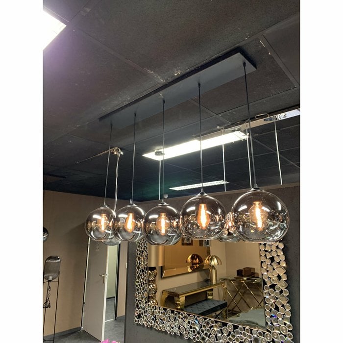 Luxe Hanglamp Smoke Glas 5-Licht
