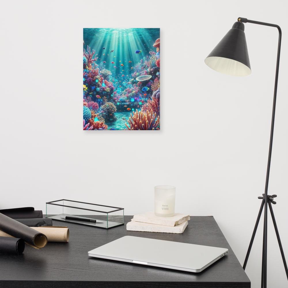 Aquatische Gelukzaligheid - Verken de Onderwaterwereld met onze Canvas Wanddecoratie