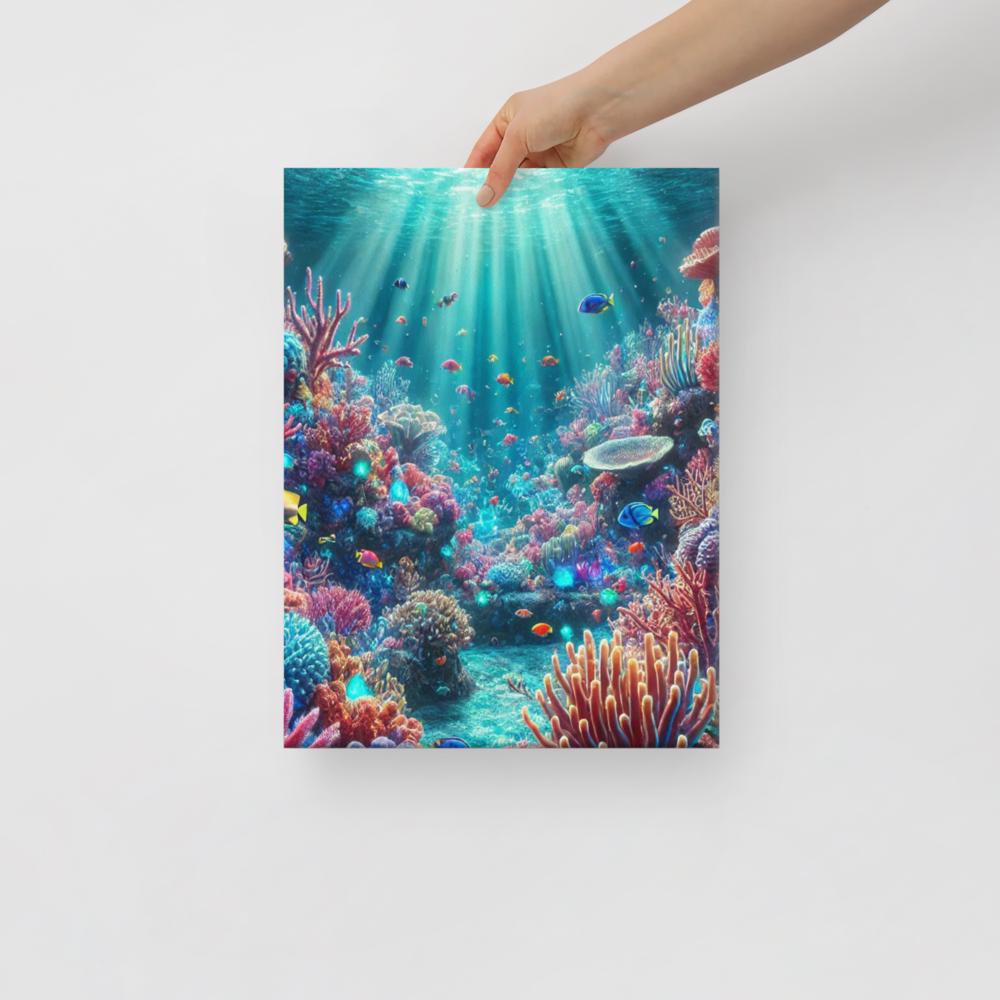 Aquatische Gelukzaligheid - Verken de Onderwaterwereld met onze Canvas Wanddecoratie