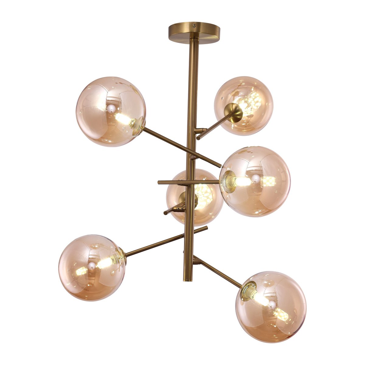 Luxe Hanglamp Ross Amber – Set van 6 (60cm)