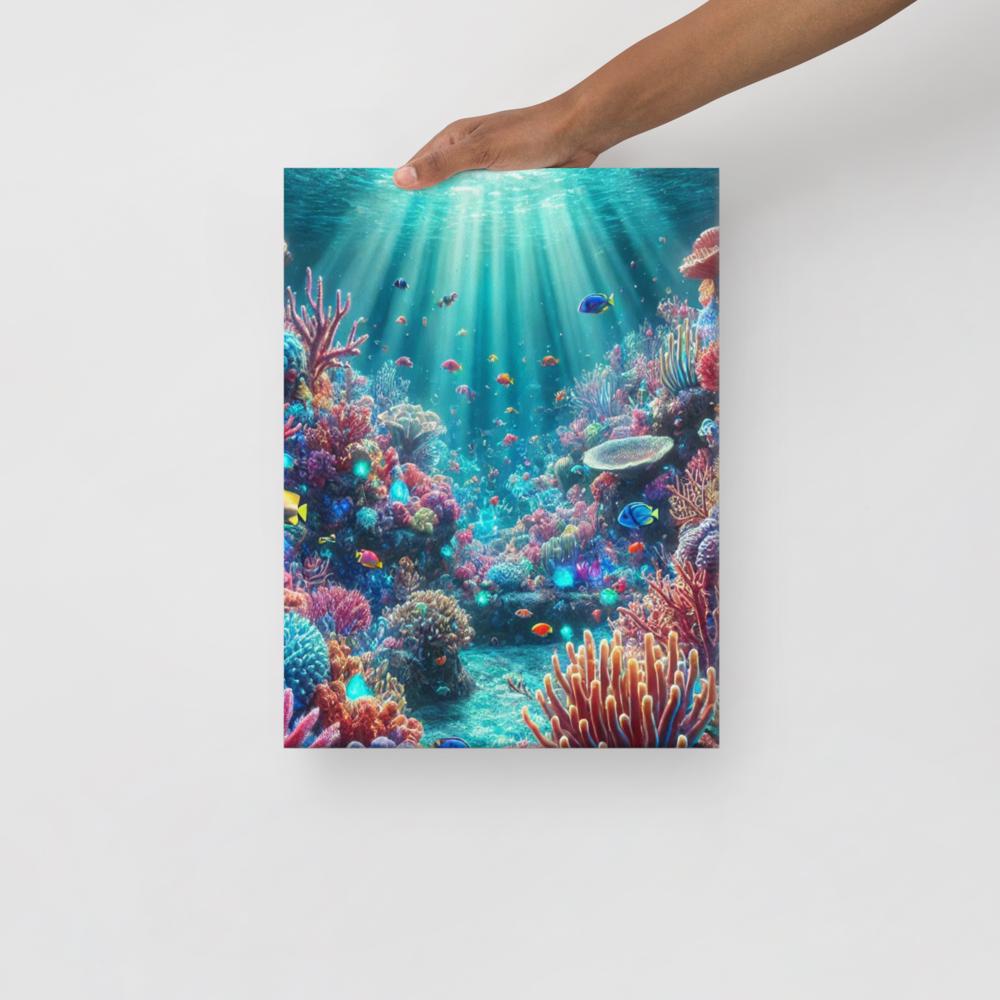 Aquatische Gelukzaligheid - Verken de Onderwaterwereld met onze Canvas Wanddecoratie