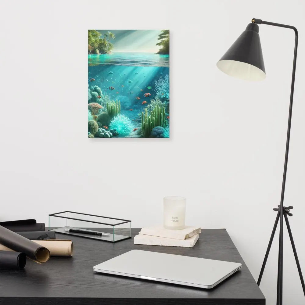 Mystieke Diepten - Betoverende Onderwater Canvas Wanddecoratie