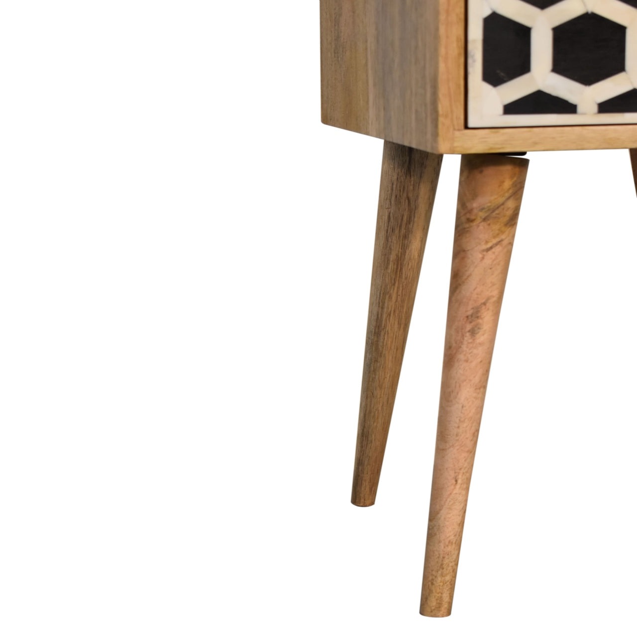 Handgemaakte - Luxe nachtkastje – mini formaat – bone inlay – 2 lades – handgemaakt