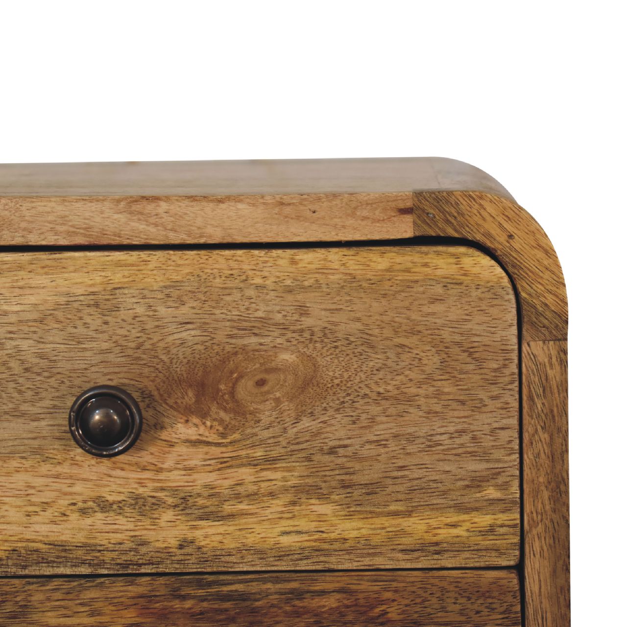 Handgemaakte -Ambachtelijk nachtkastje – zwevend – eikenlook – gebogen mini design