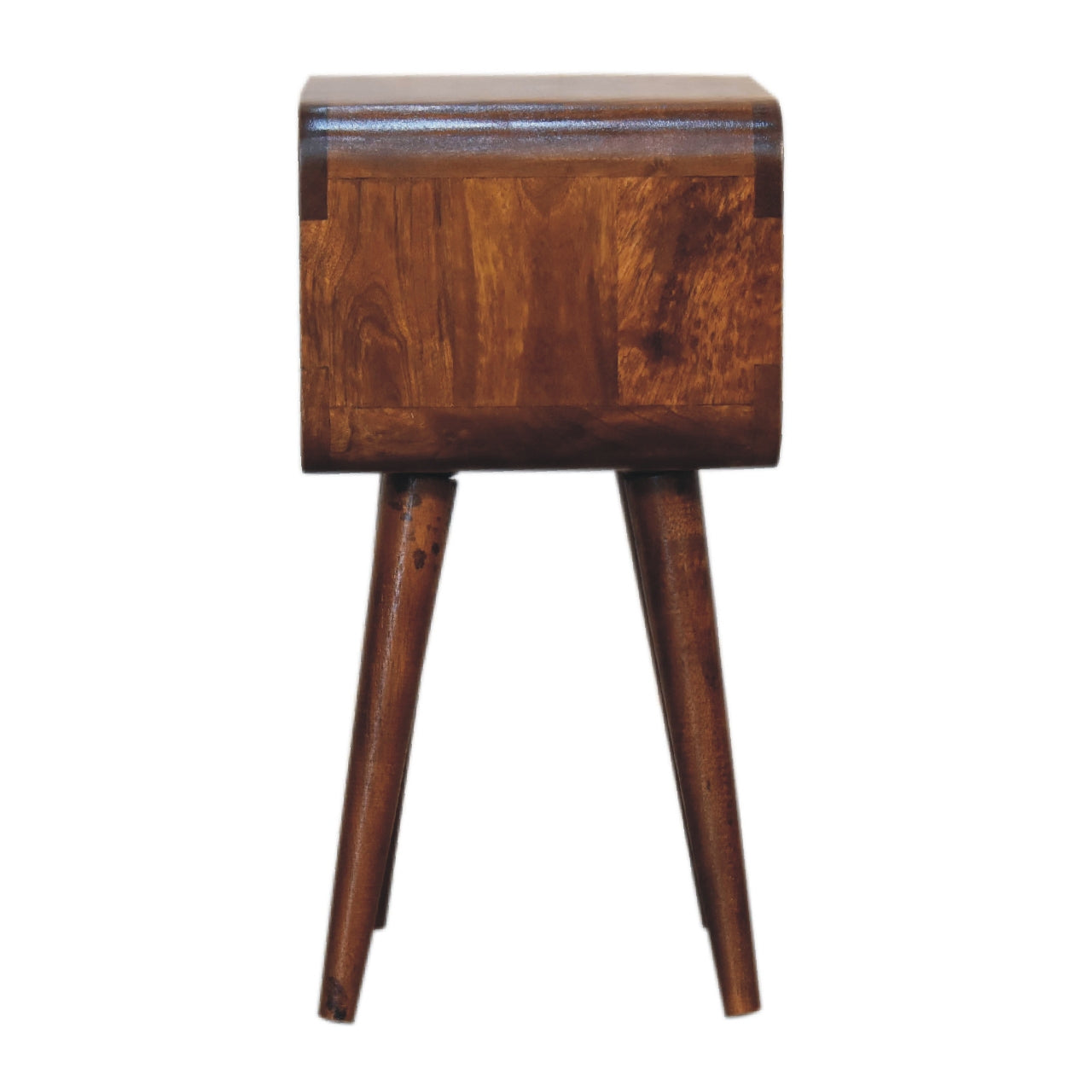 Handgemaakte -Elegant wandkastje – open design – kastanjehout – minimalistisch