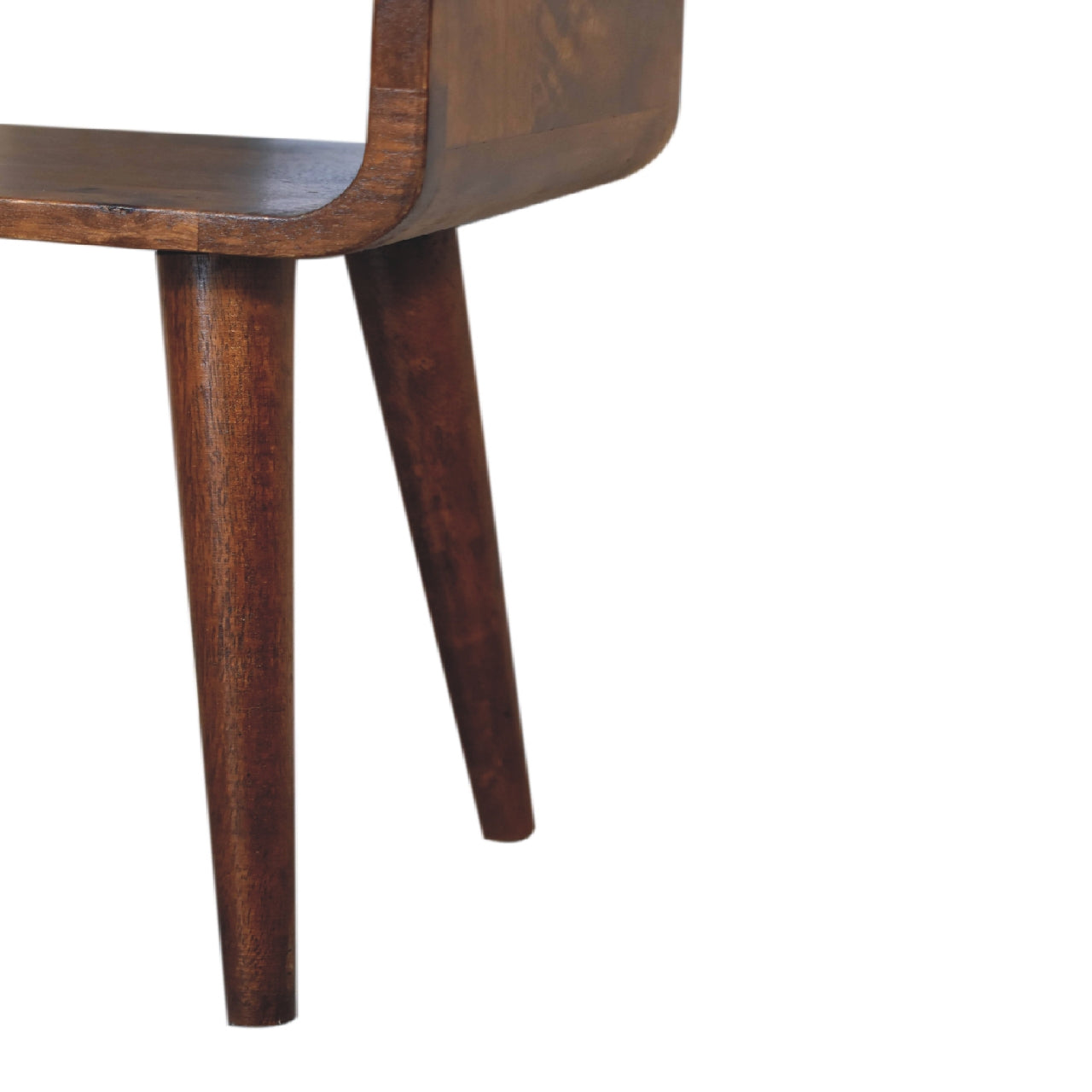 Handgemaakte -Elegant wandkastje – open design – kastanjehout – minimalistisch