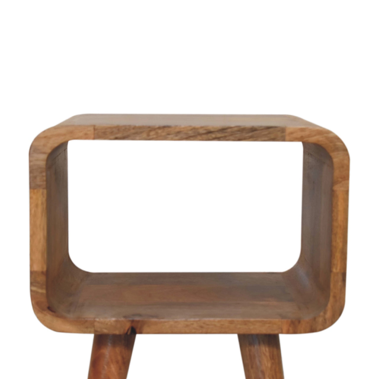 Handgemaakte -Bijzonder nachtkastje – open model – gebogen – stijlvol mini design