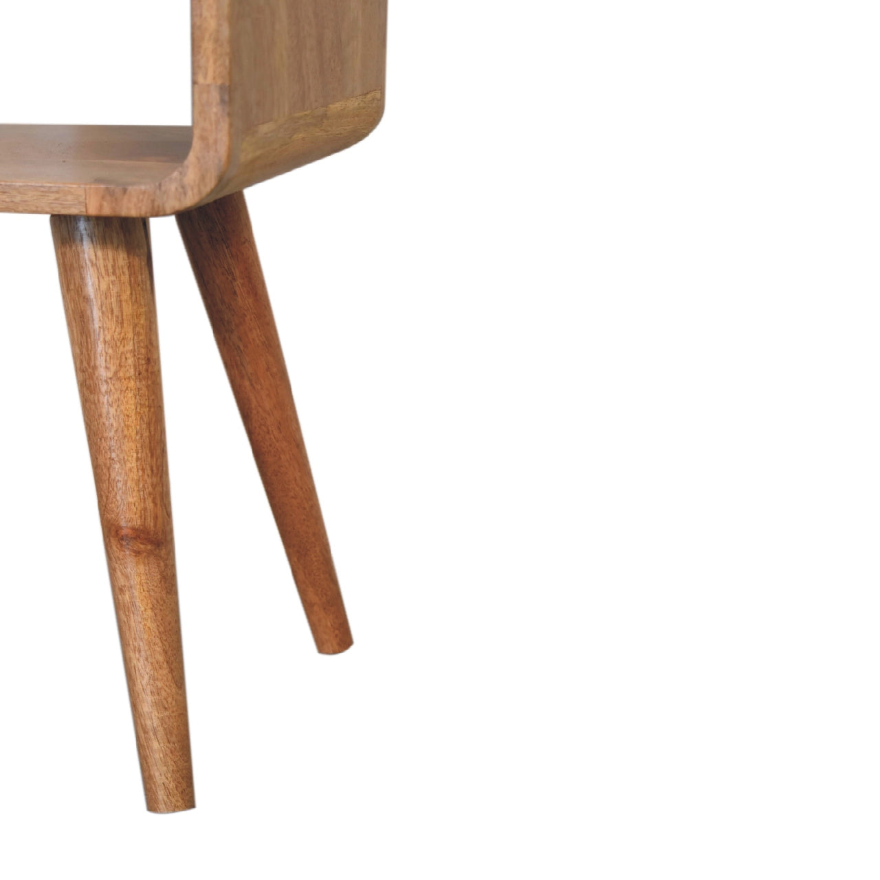 Handgemaakte -Bijzonder nachtkastje – open model – gebogen – stijlvol mini design