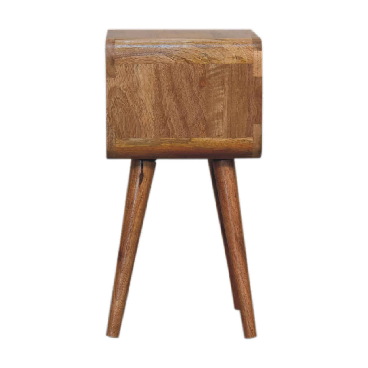 Handgemaakte -Bijzonder nachtkastje – open model – gebogen – stijlvol mini design