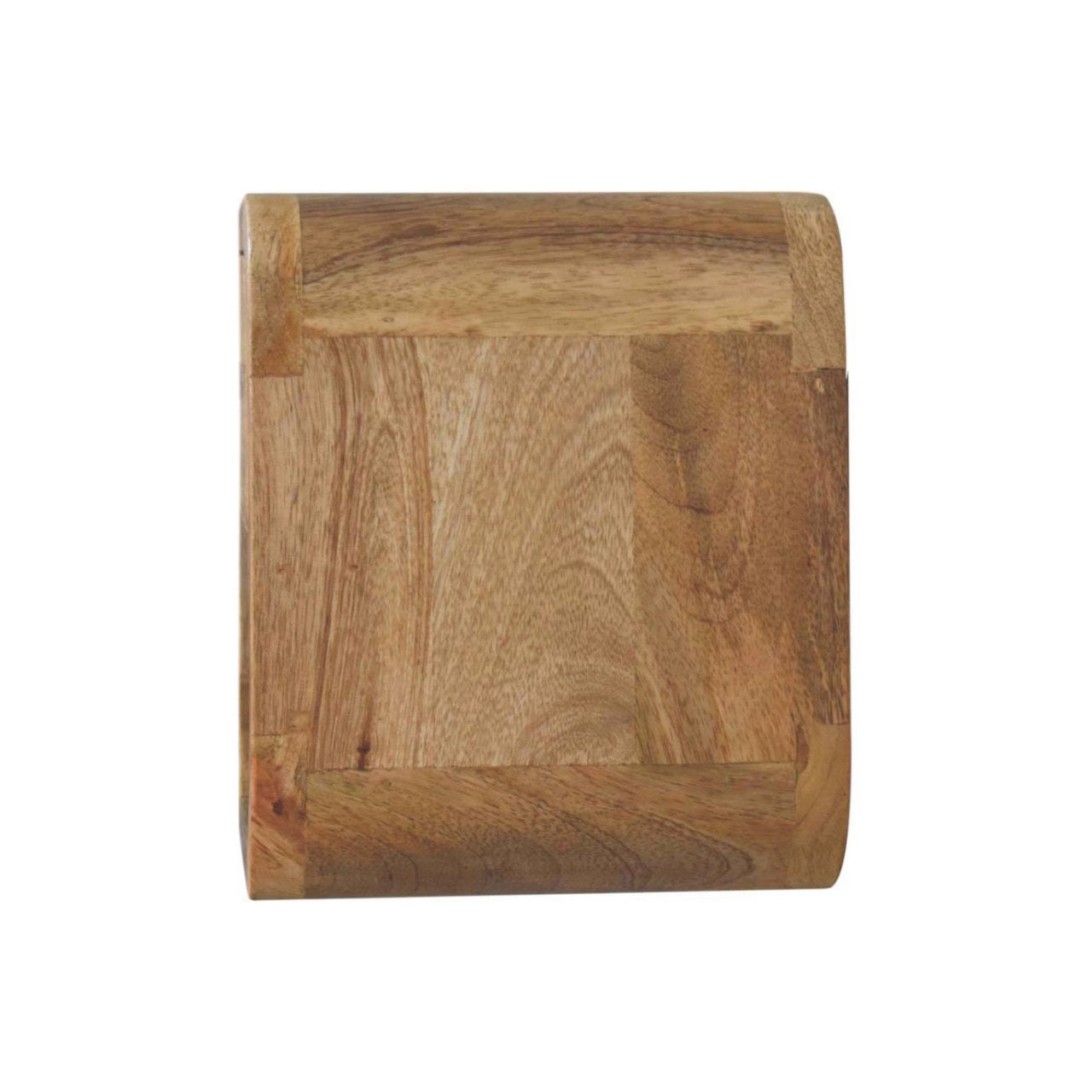 Handgemaakte -Wandkastje mini – eikenlook – gebogen – open sleuf – zwevend