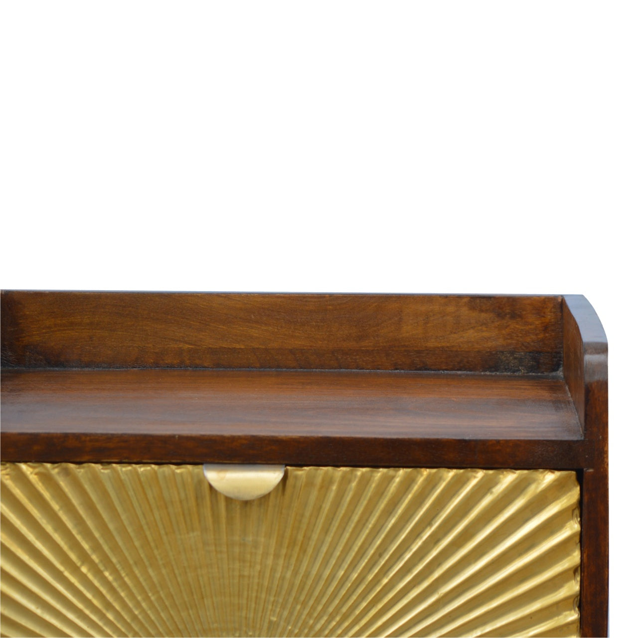 Handgemaakte -Luxe nachtkastje – goudkleurig – lade – Manila design