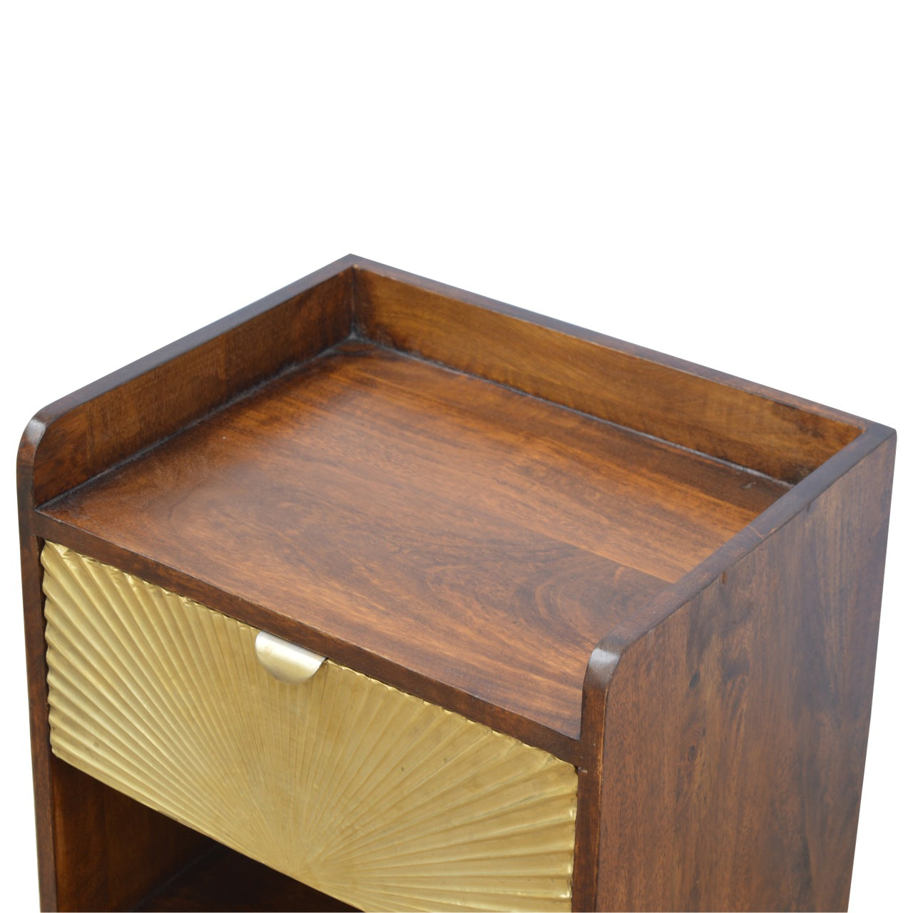 Handgemaakte -Luxe nachtkastje – goudkleurig – lade – Manila design