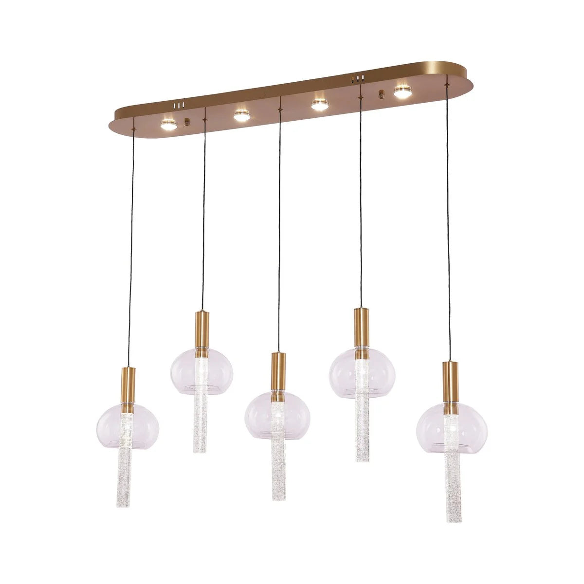 Compacte Hanglamp Tubey Copper Gold – Set van 5 (100x20cm)