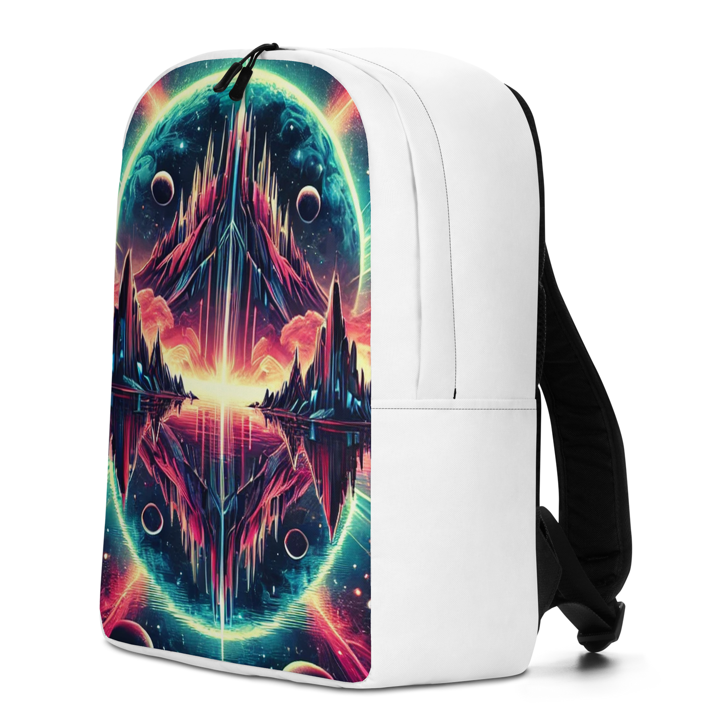 Celestial Mirror: The Gateway to Distant Worlds Backpack white side panel