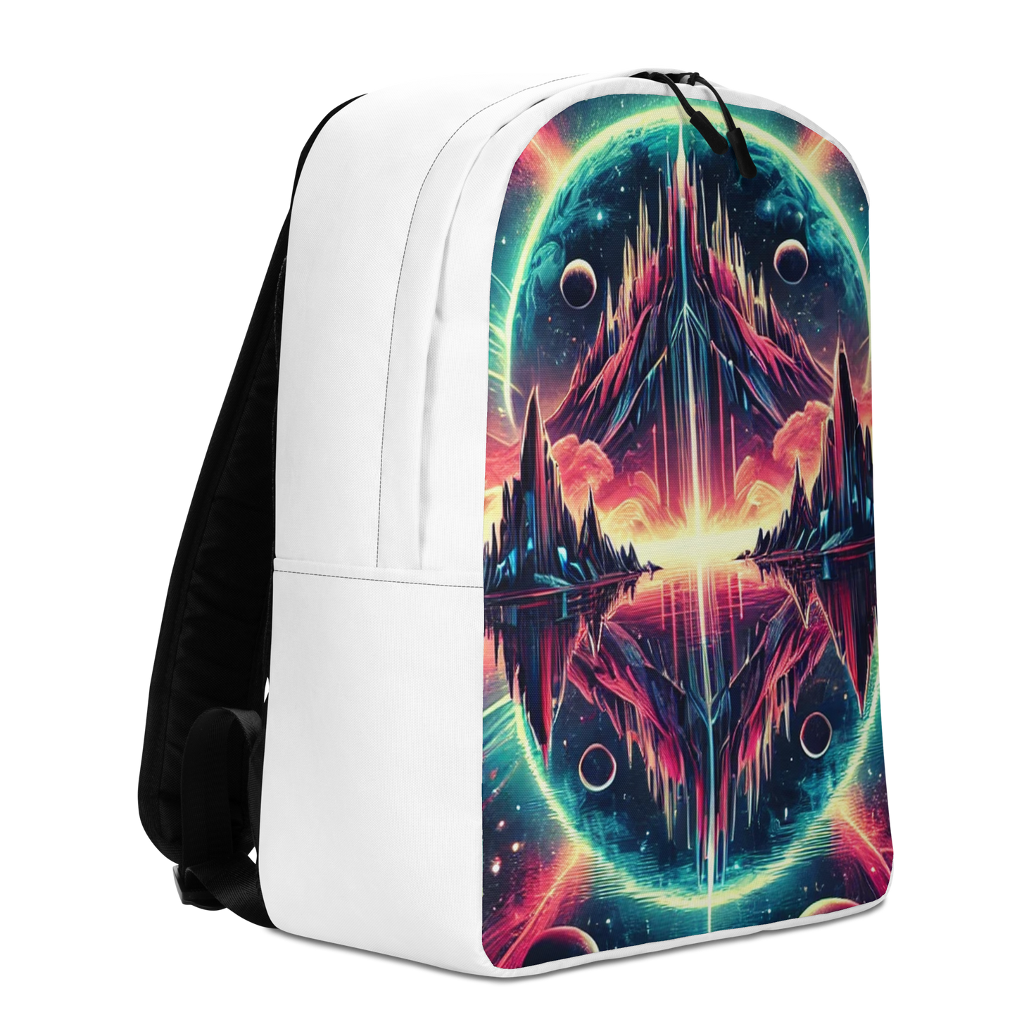 Celestial Mirror: The Gateway to Distant Worlds Backpack white side panel