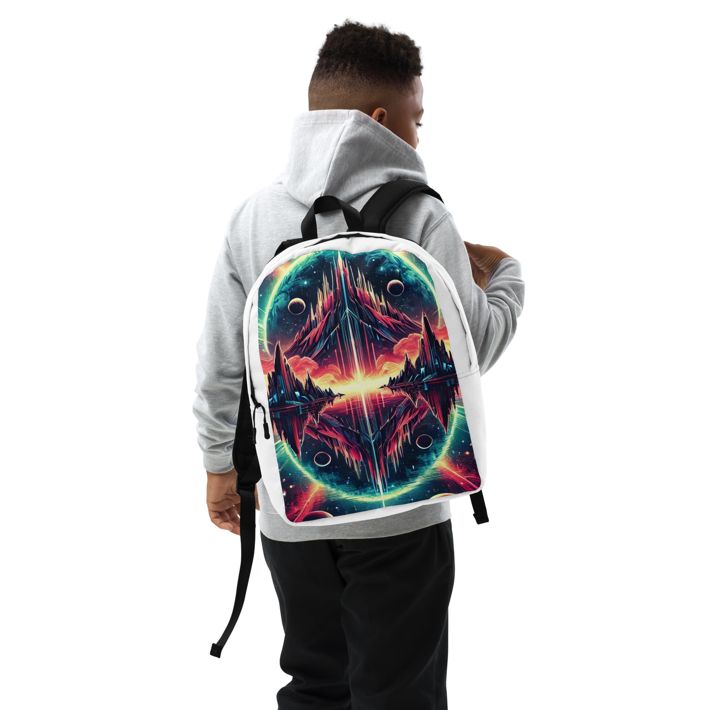 Celestial Mirror: The Gateway to Distant Worlds Backpack white side panel
