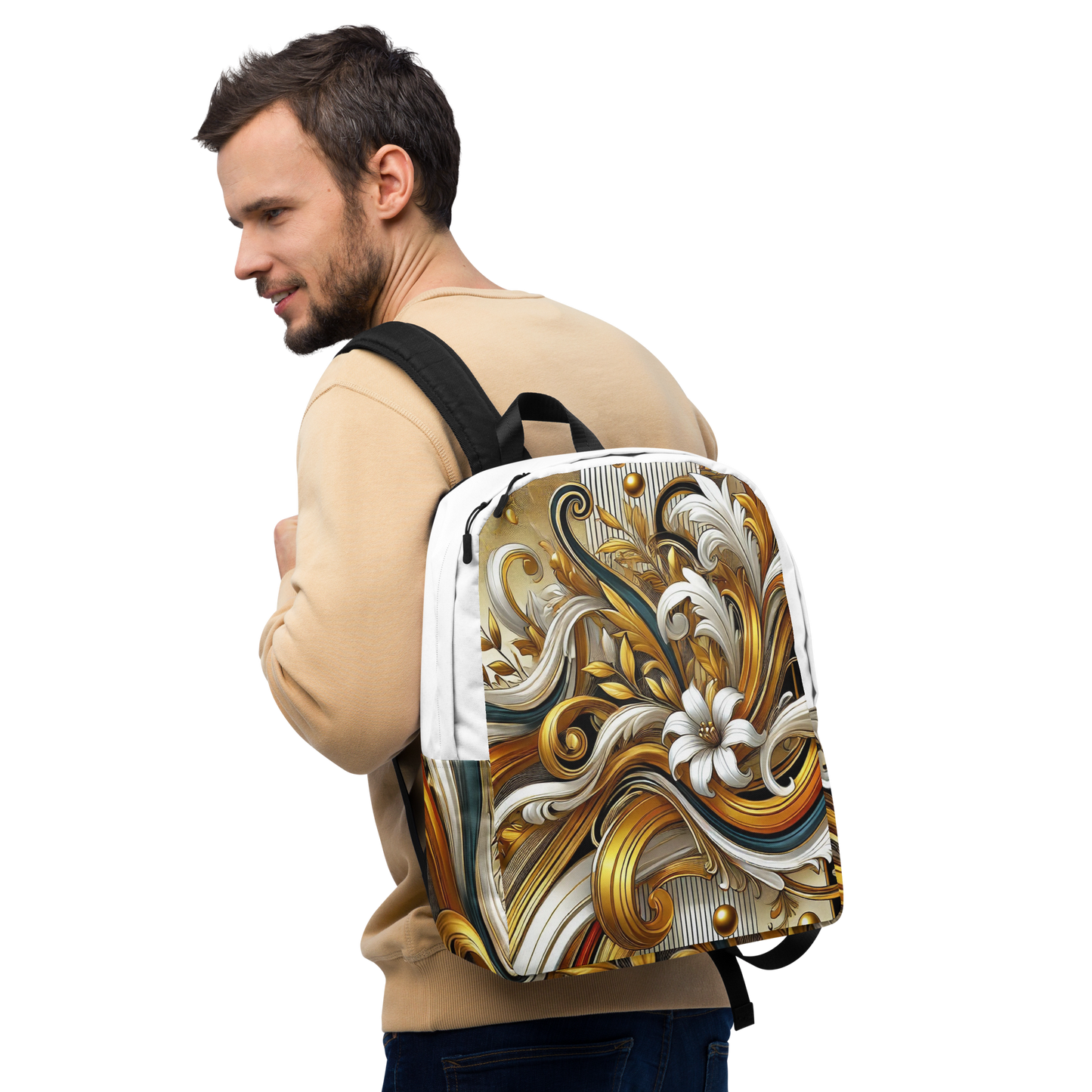 Luxurious Baroque-Inspired Minimalist Backpack