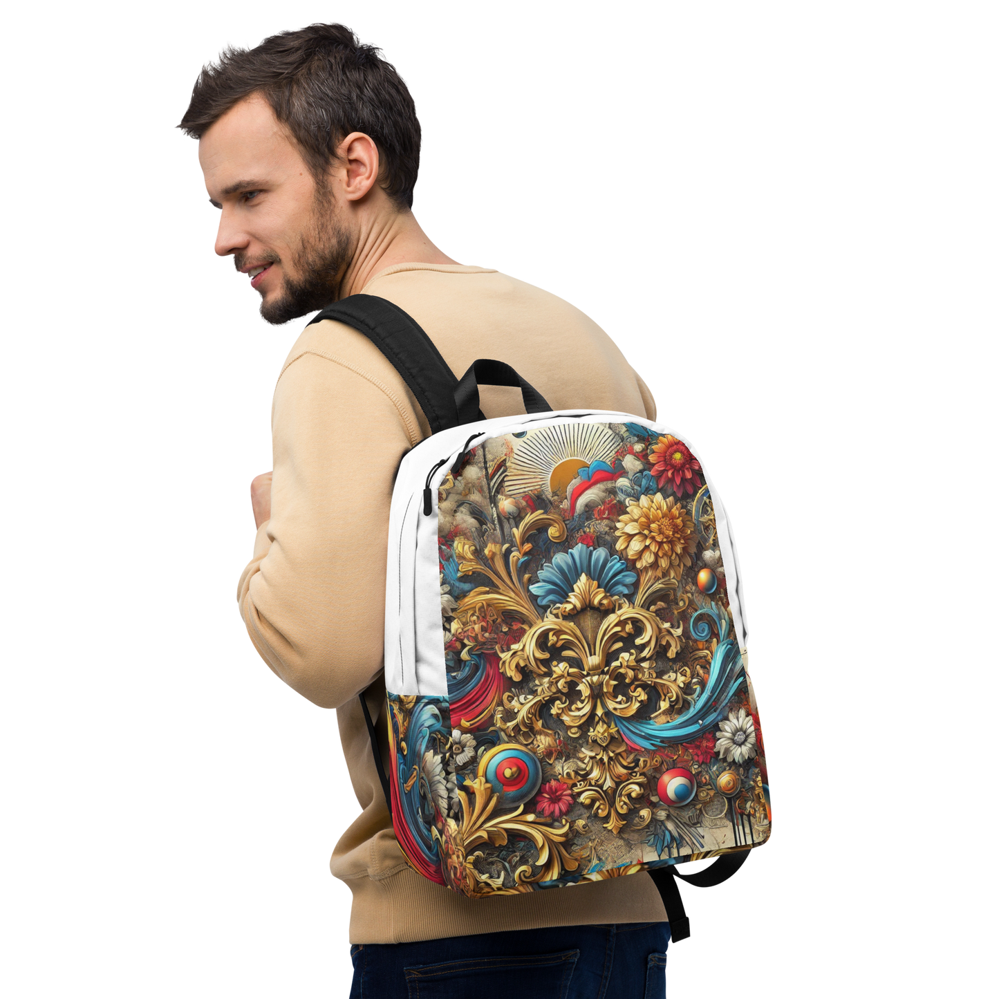 Barokke en Moderne Stijl Rugzak - Unieke Mix van Klassiek en Trendy Design