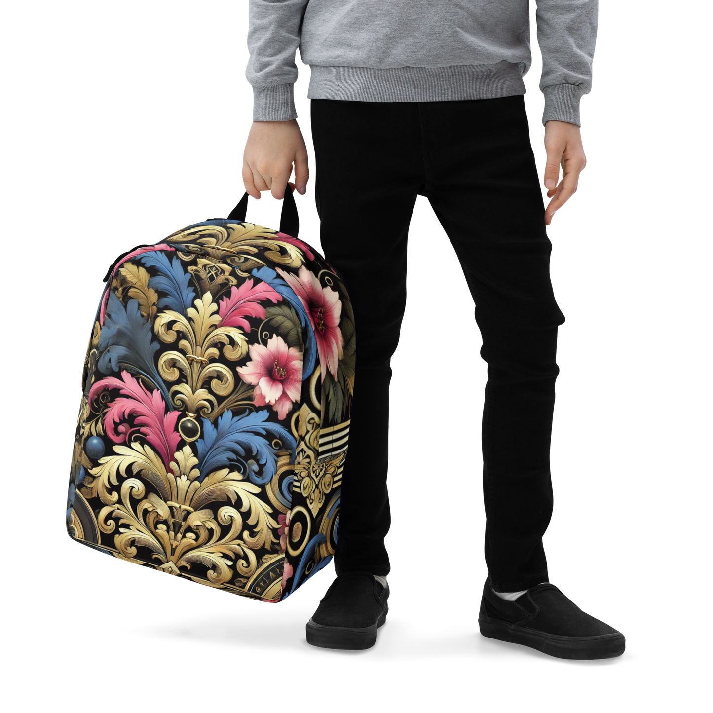 Barok Stijl Rugzak met Bloemenpatroon – Waterbestendig en Ruim Laptopvak