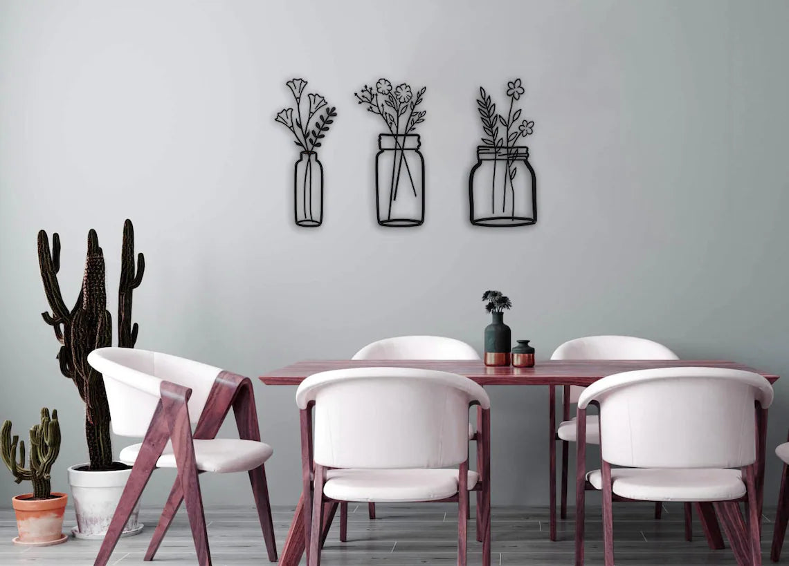 Prachtige bloemenvaas wanddecoratie met 3D effect!