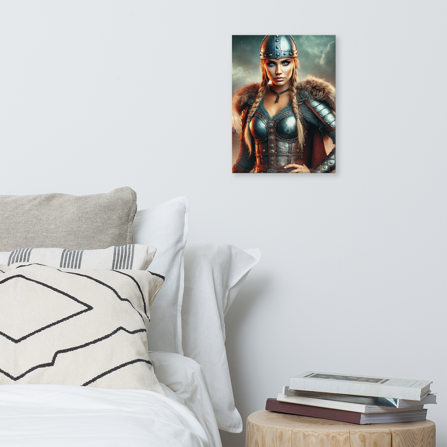 Vikingvrouw Canvas Schilderij - Stoer en Krachtig Wanddecoratie - Premium Kwaliteit -Scandinavische Kunst