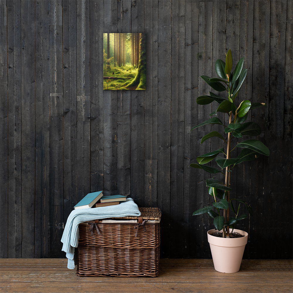 Adembenemende Boslandschap Canvas – Mystiek Groen in de Natuur