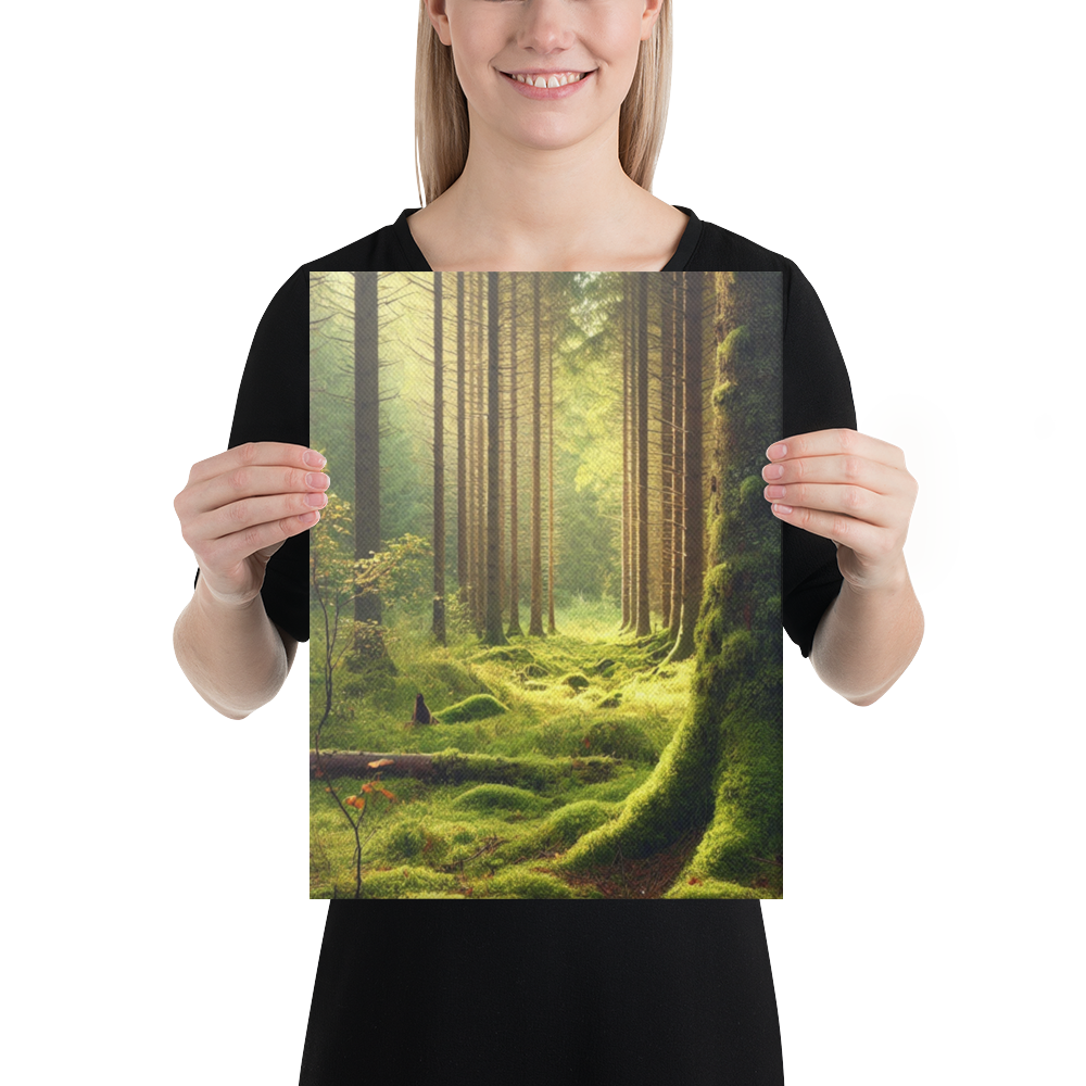 Adembenemende Boslandschap Canvas – Mystiek Groen in de Natuur