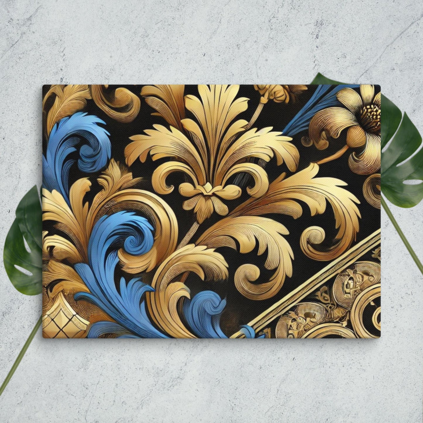 Barok Stijl Canvas Print - Luxe Wanddecoratie met Weelderige Ornamenten