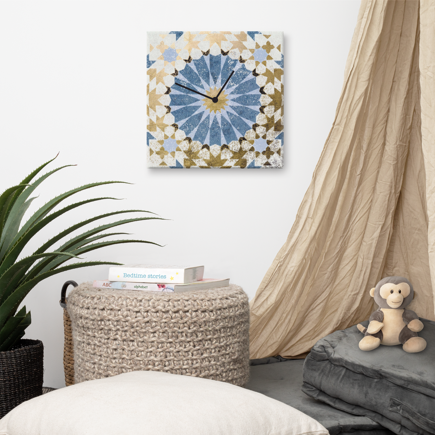 Celeste Doré Luxe Wandklok met Bladgoud – Acrylglas Designklok van Unique Treasure