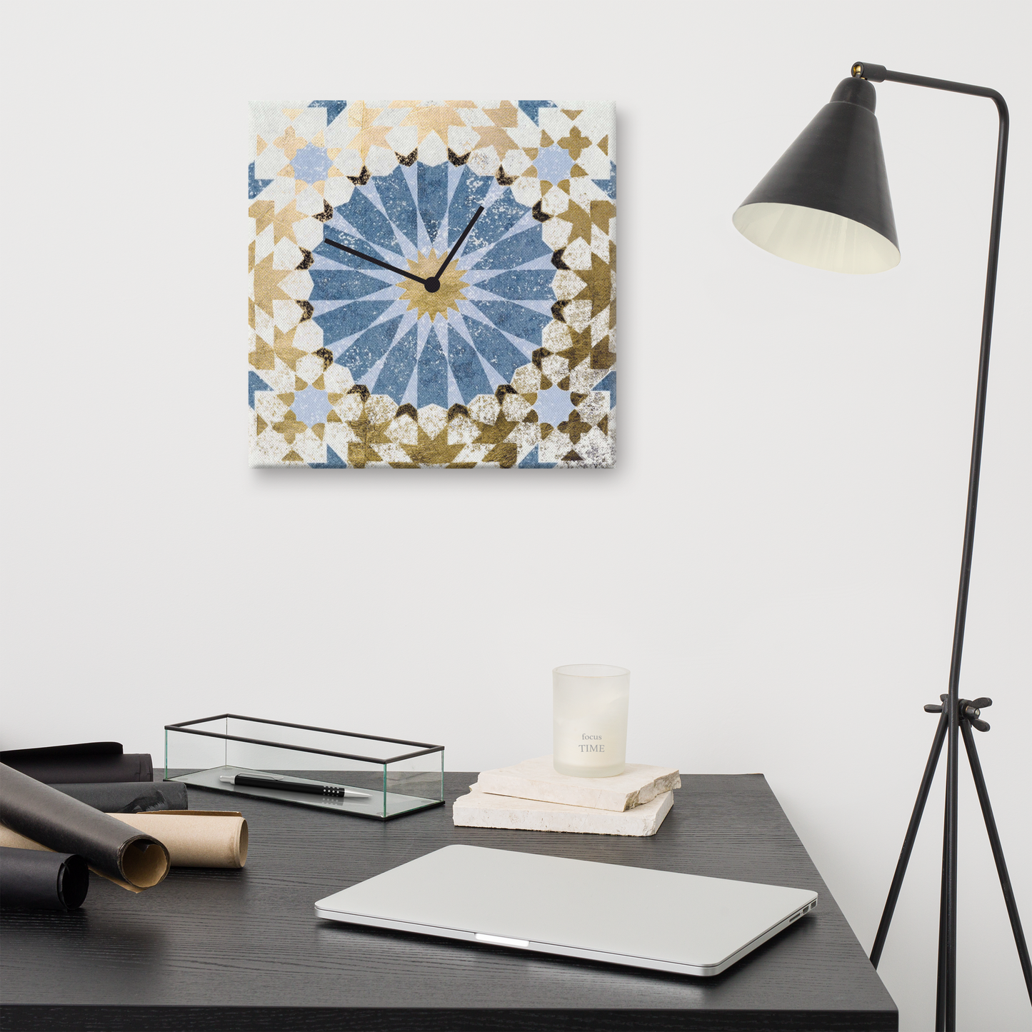 Celeste Doré Luxe Wandklok met Bladgoud – Acrylglas Designklok van Unique Treasure