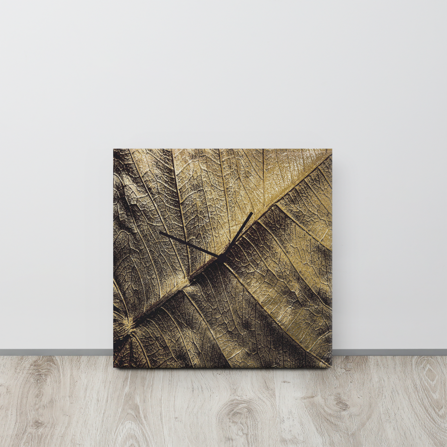 Noctis Aurum acrylglas wandklok met bladgoud – luxe designklok