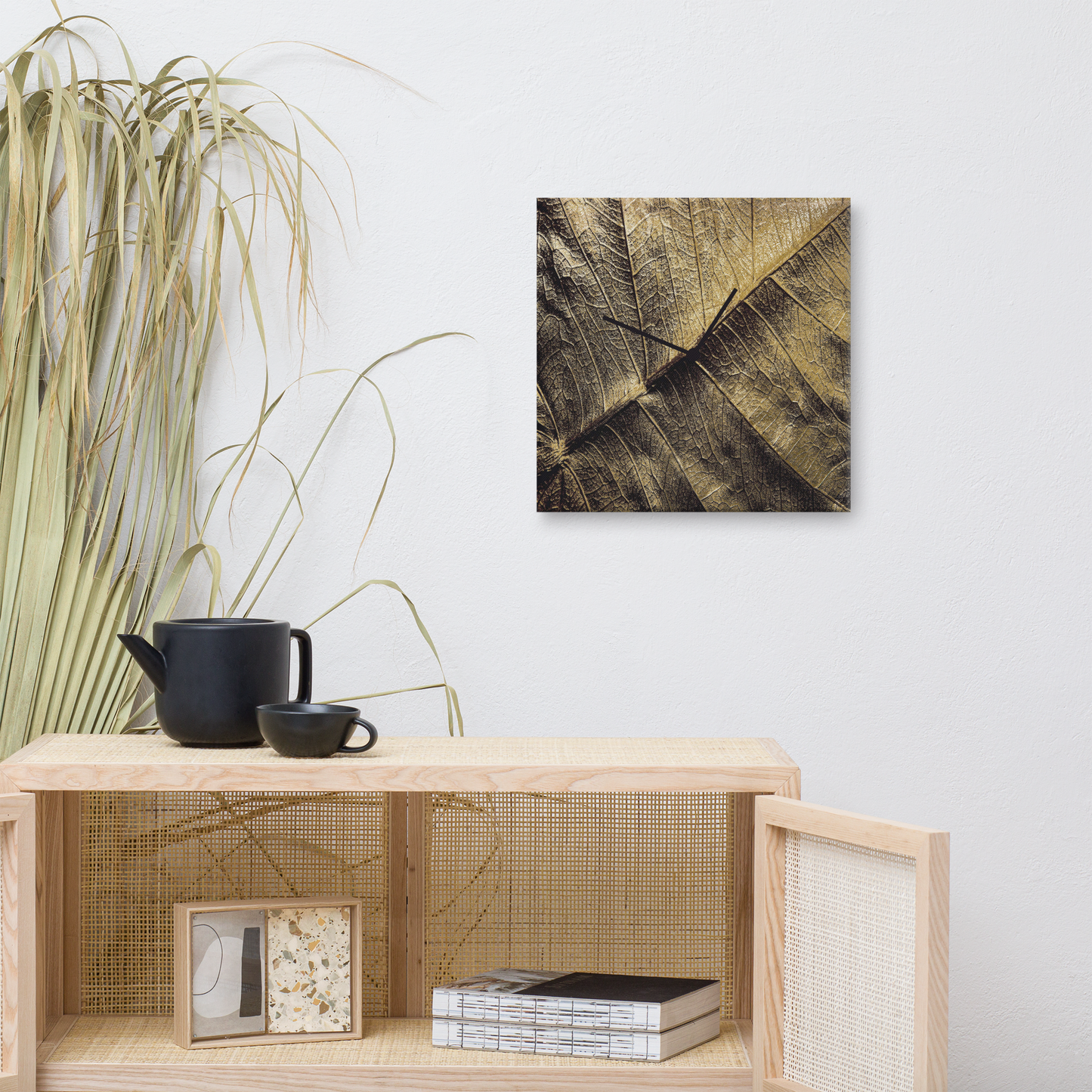 Noctis Aurum acrylglas wandklok met bladgoud – luxe designklok