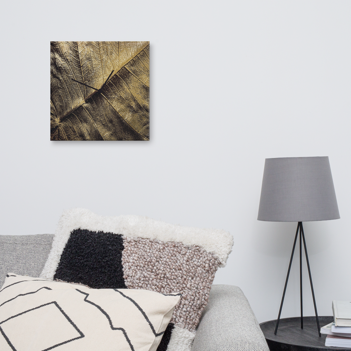 Noctis Aurum acrylglas wandklok met bladgoud – luxe designklok