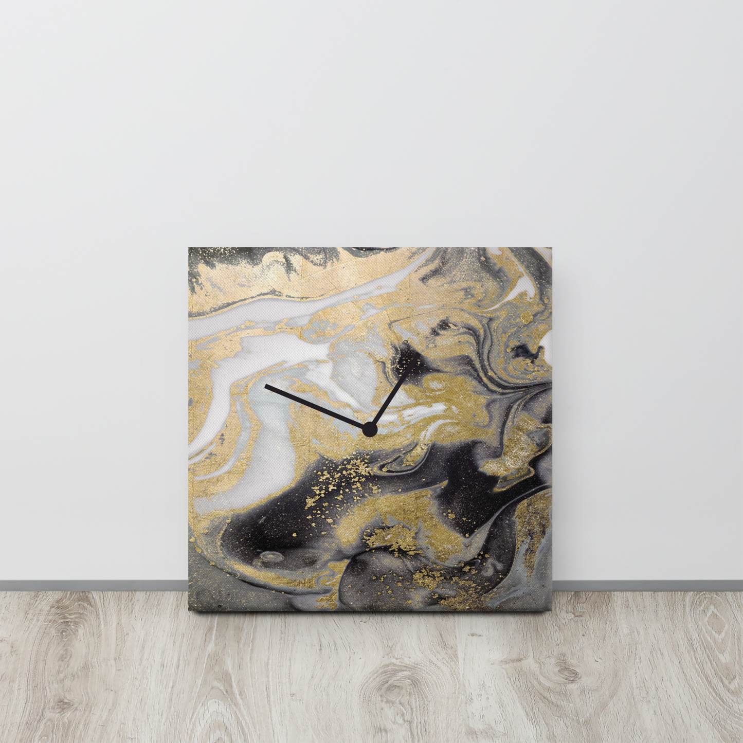 Acrylglas wandklok “Lux Auriga” met bladgoud – modern design klok