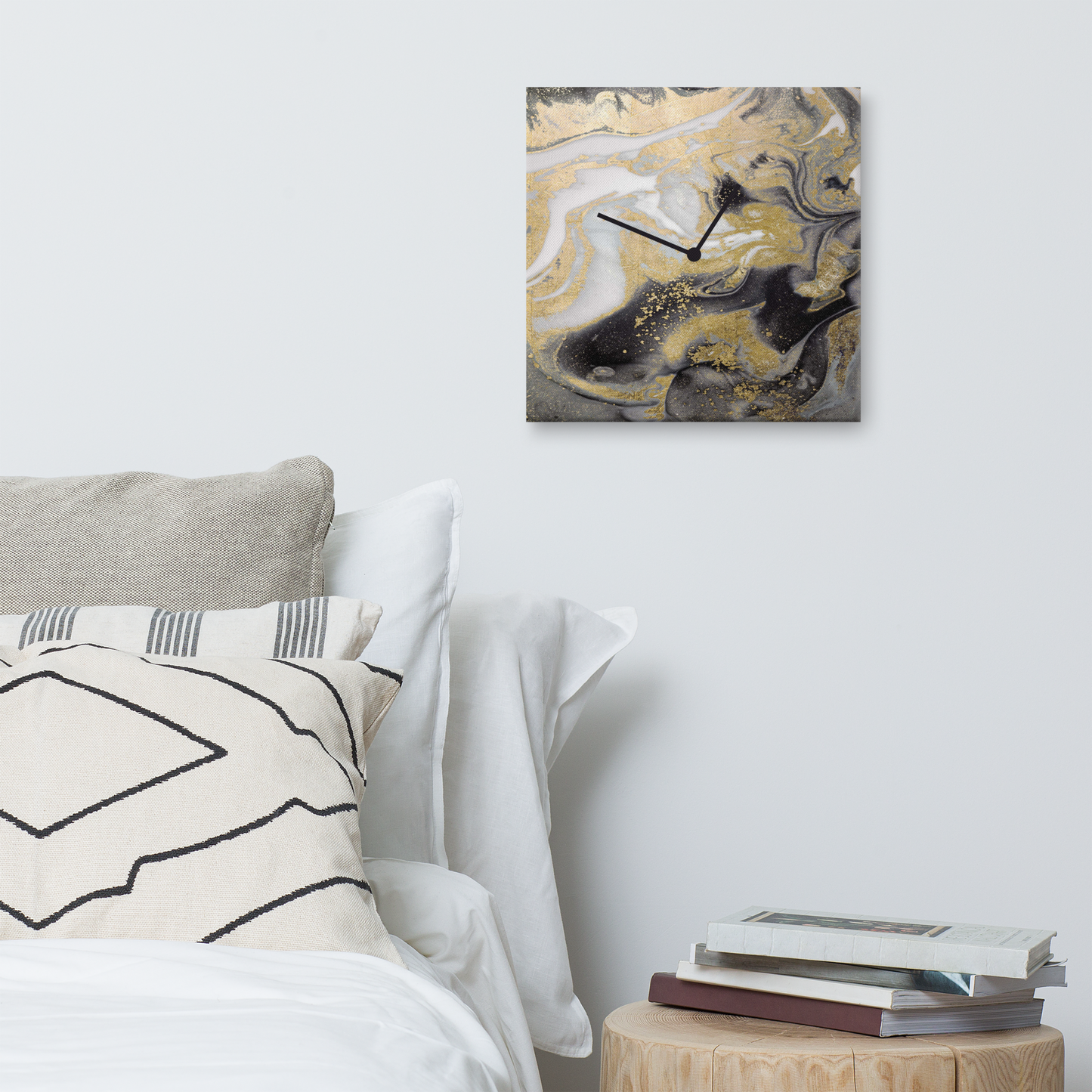Acrylglas wandklok “Lux Auriga” met bladgoud – modern design klok