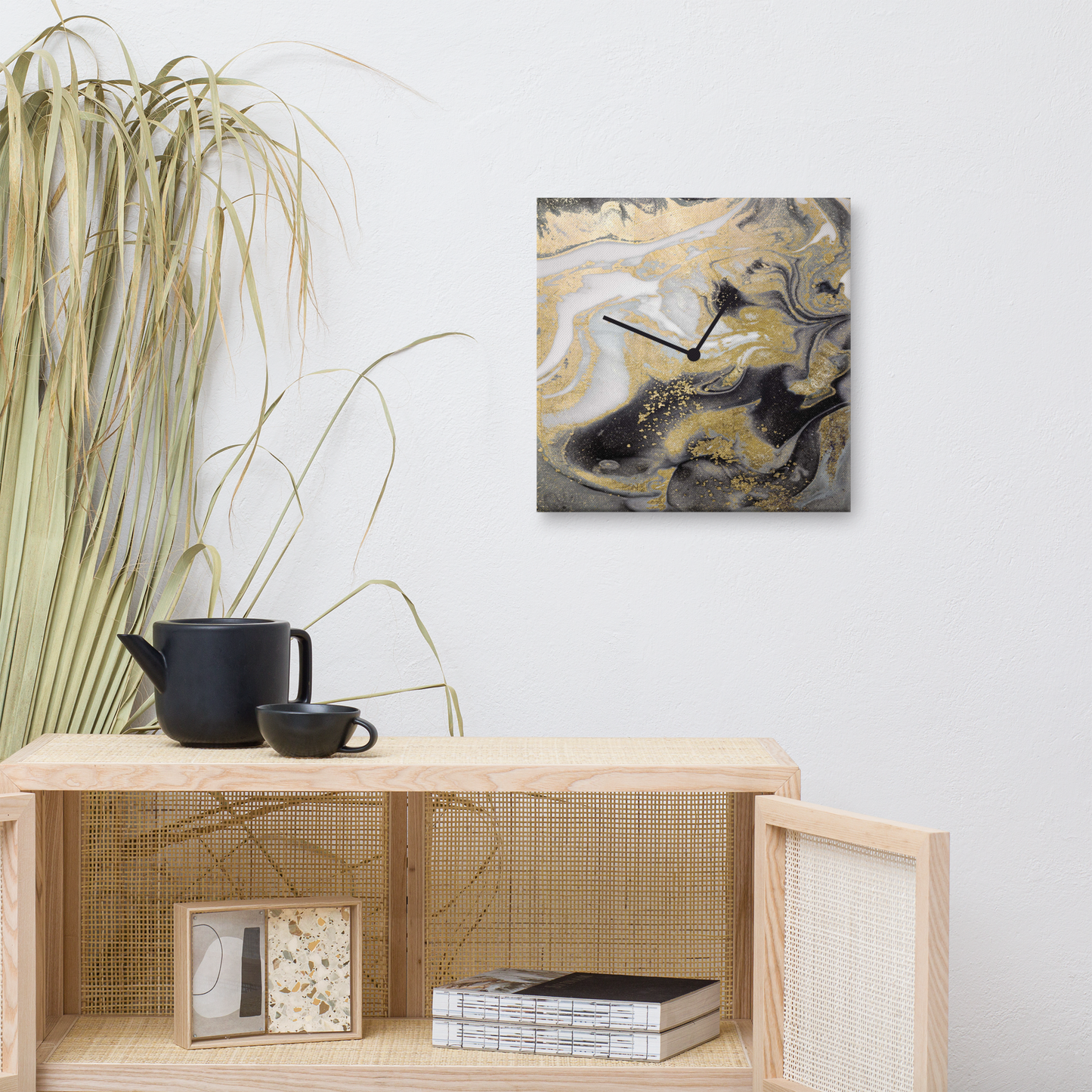 Acrylglas wandklok “Lux Auriga” met bladgoud – modern design klok