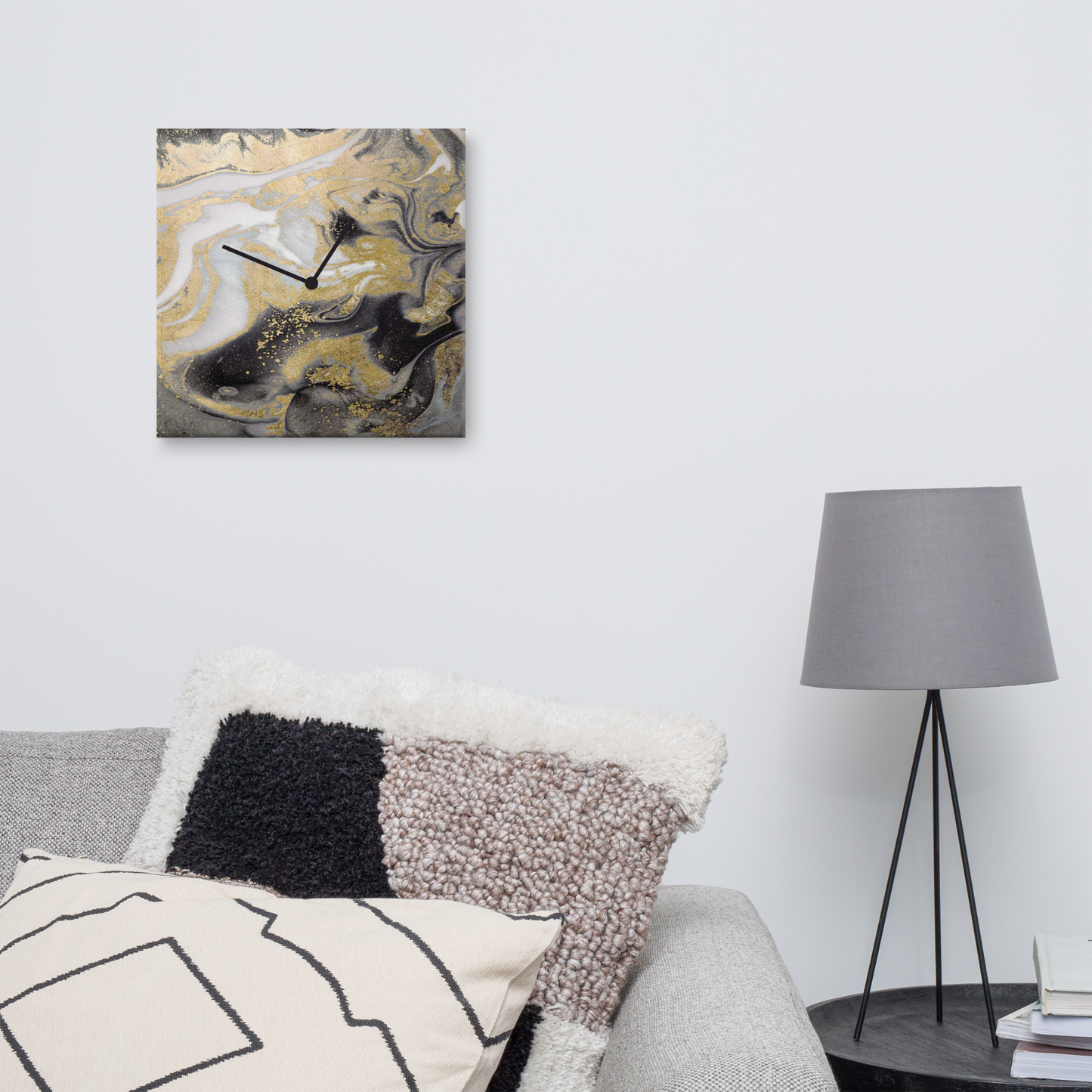 Acrylglas wandklok “Lux Auriga” met bladgoud – modern design klok
