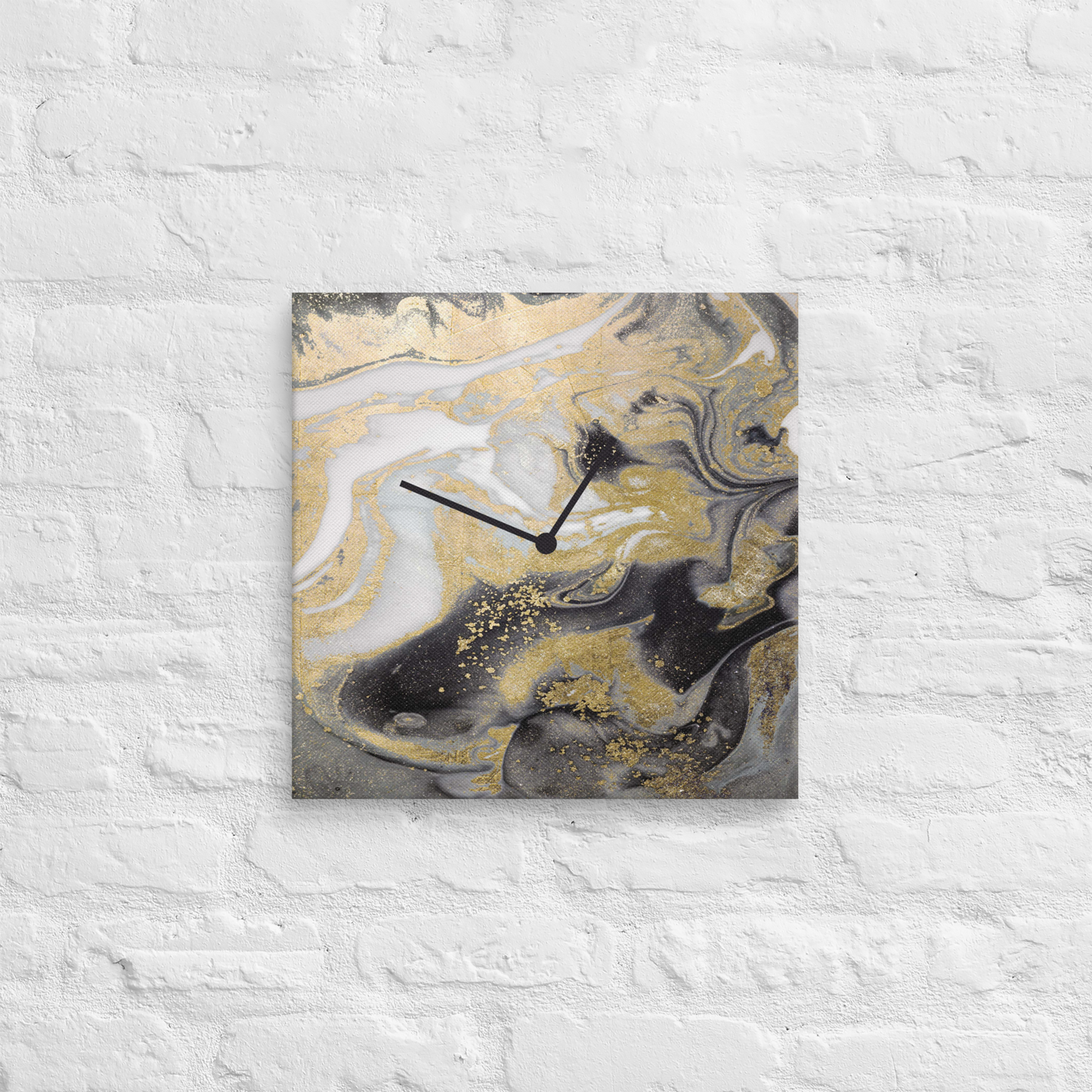 Acrylglas wandklok “Lux Auriga” met bladgoud – modern design klok