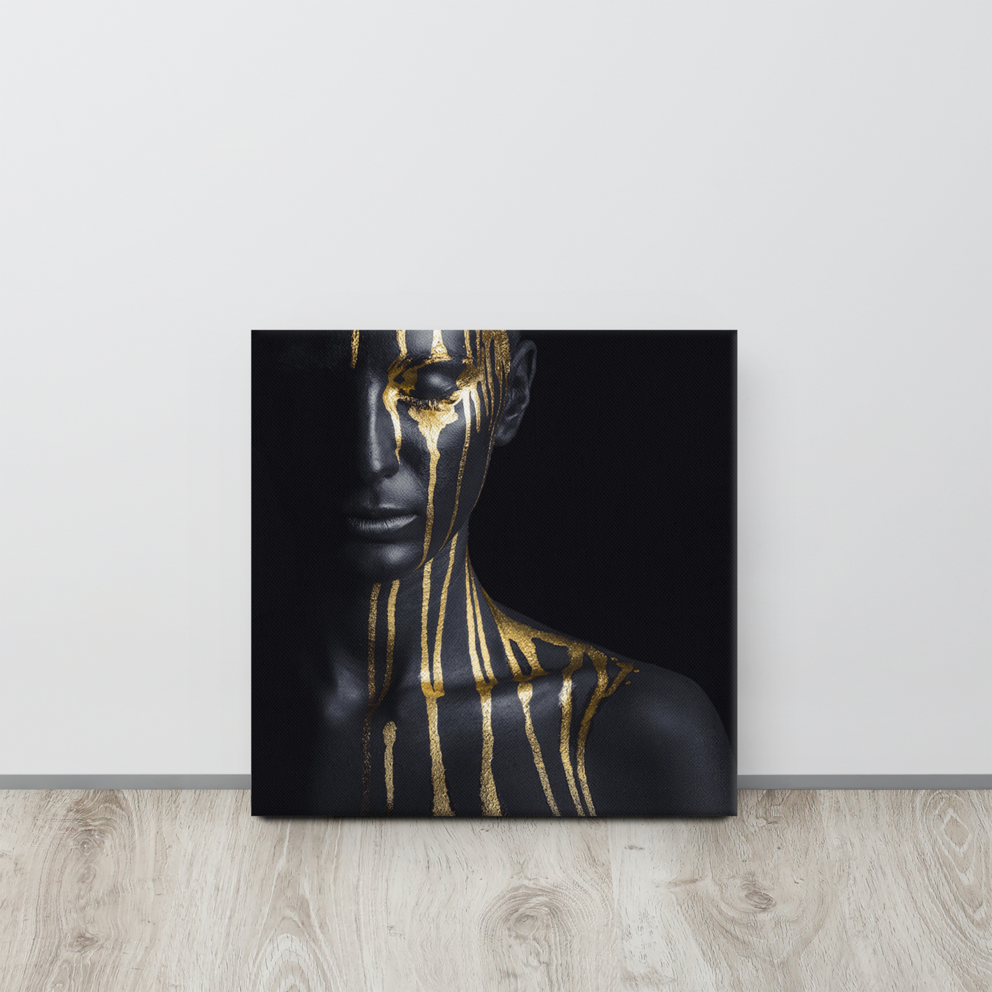 Luxe Acrylglas Kunstwerk met Bladgoud – Liquid Gold Portret | Mystiek & Modern Design
