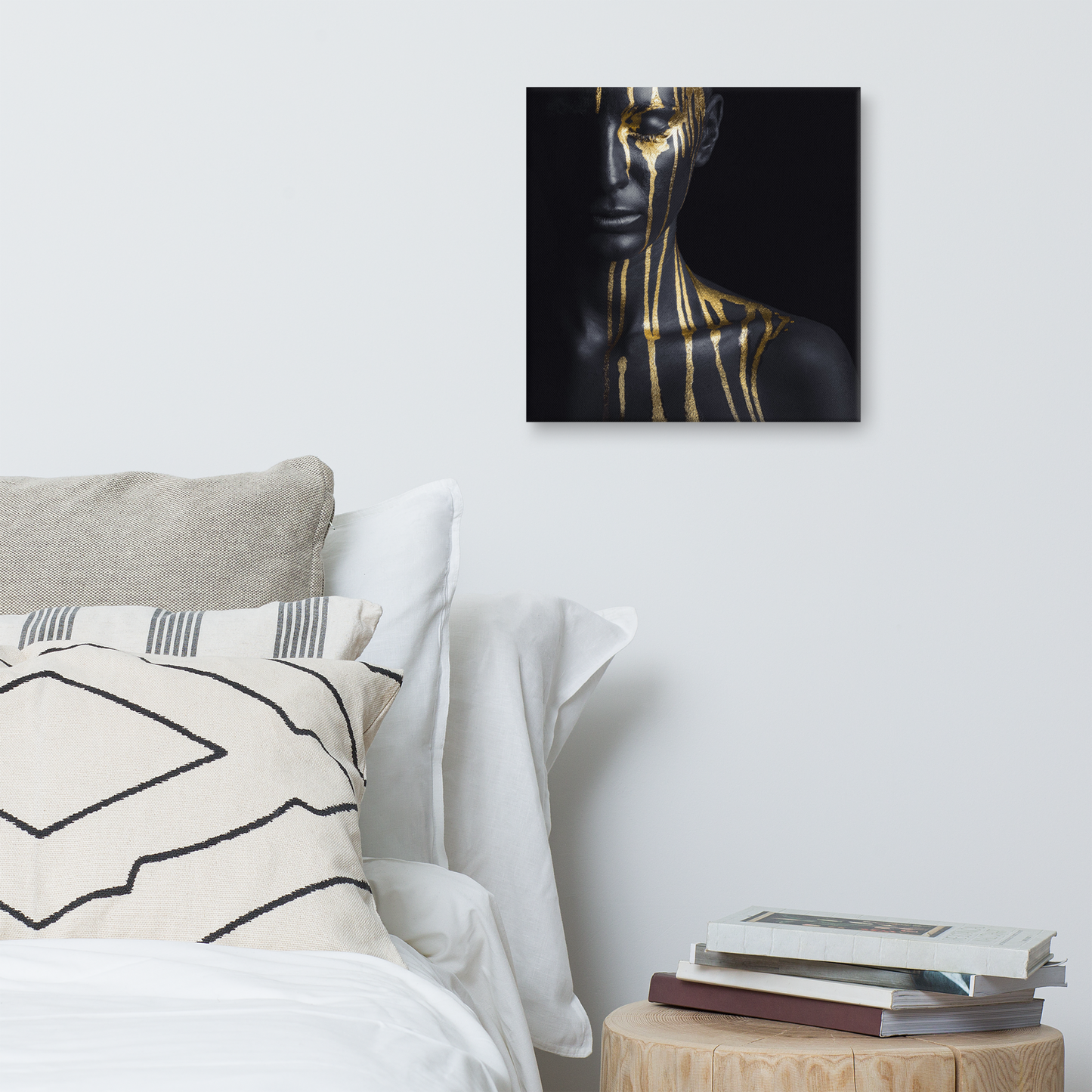 Luxe Acrylglas Kunstwerk met Bladgoud – Liquid Gold Portret | Mystiek & Modern Design