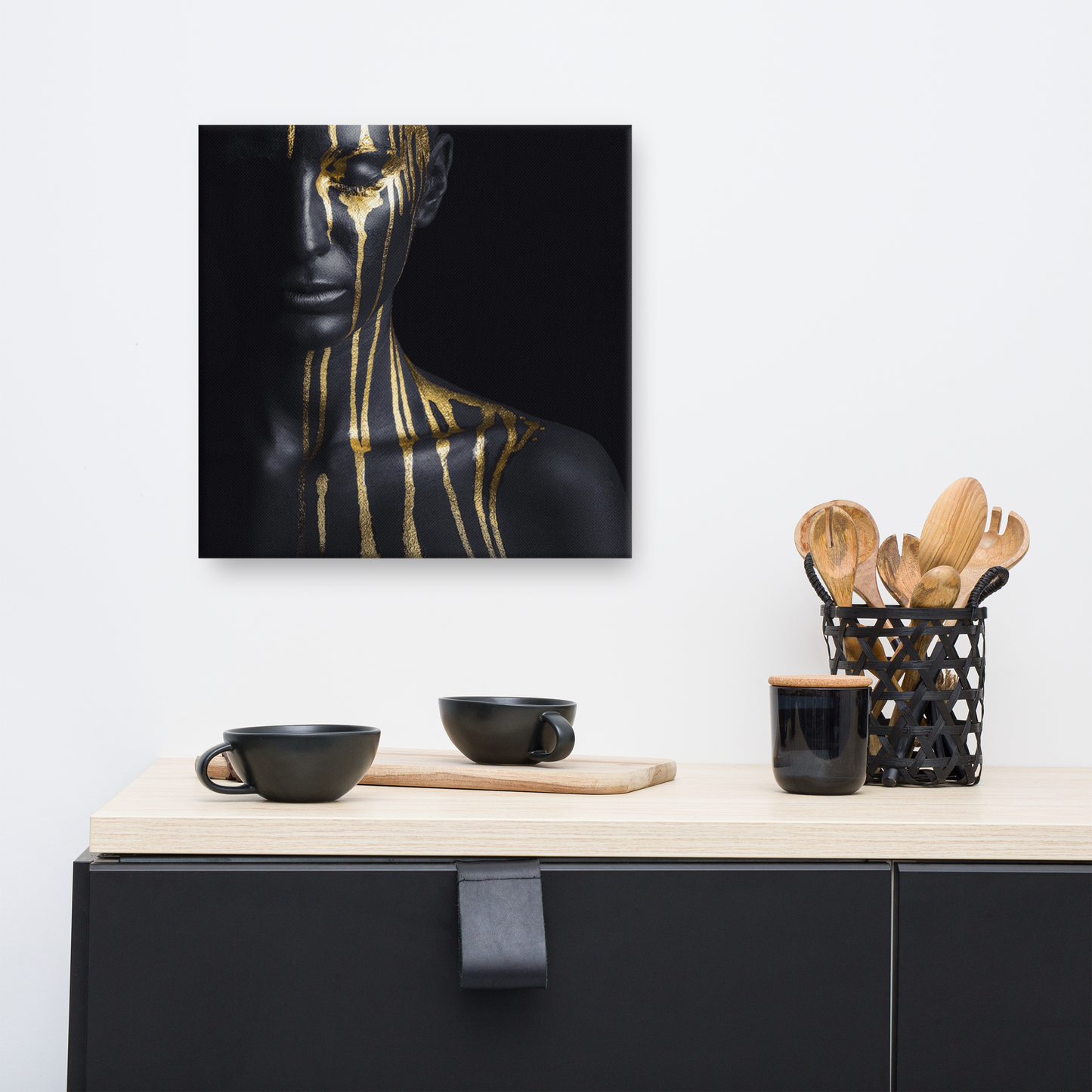Luxe Acrylglas Kunstwerk met Bladgoud – Liquid Gold Portret | Mystiek & Modern Design