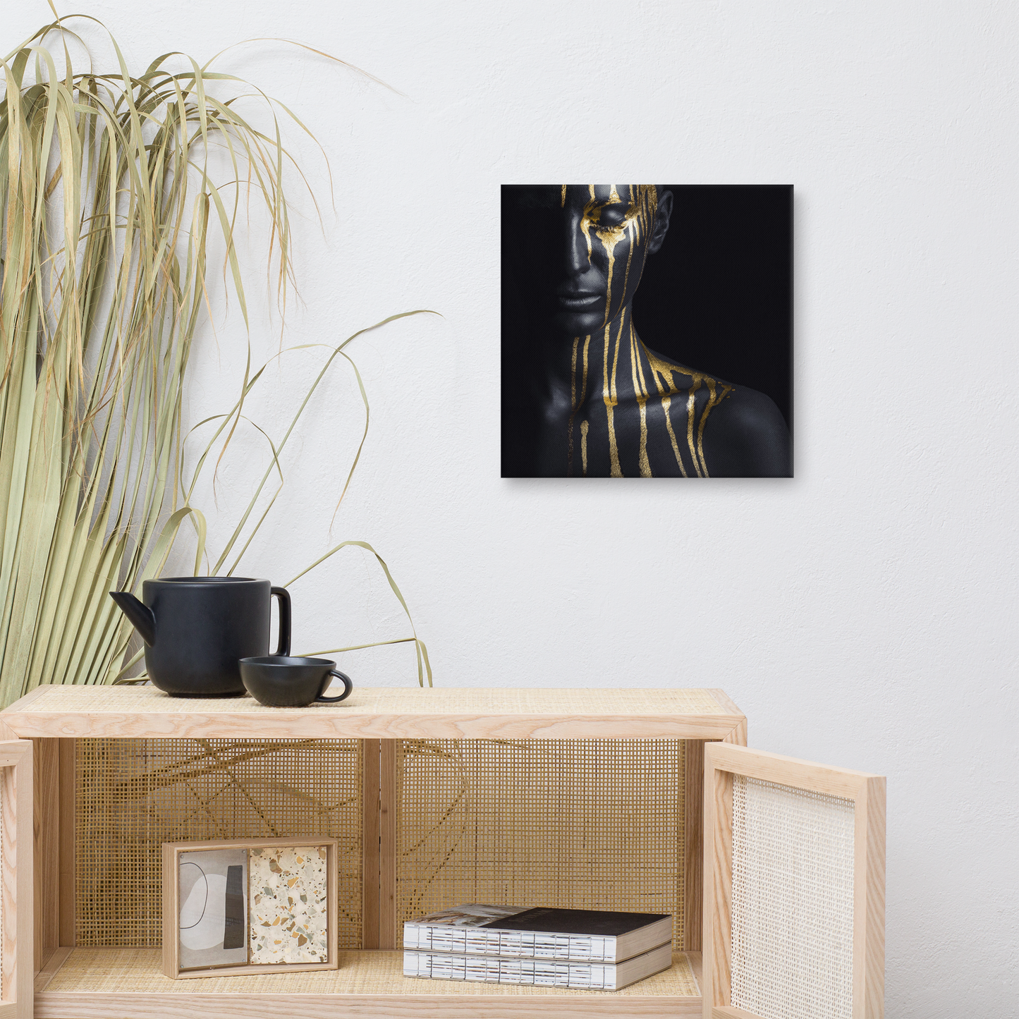 Luxe Acrylglas Kunstwerk met Bladgoud – Liquid Gold Portret | Mystiek & Modern Design