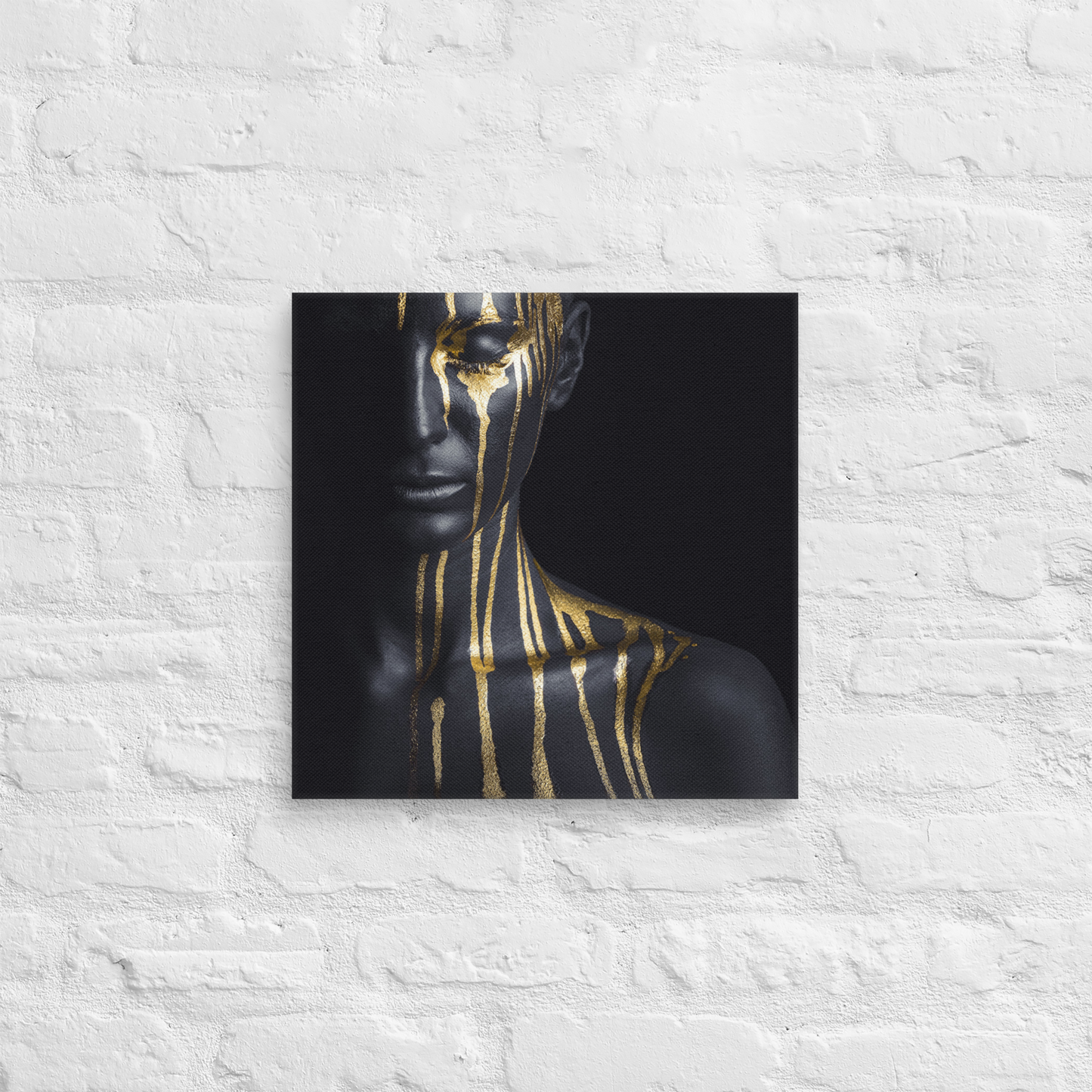 Luxe Acrylglas Kunstwerk met Bladgoud – Liquid Gold Portret | Mystiek & Modern Design