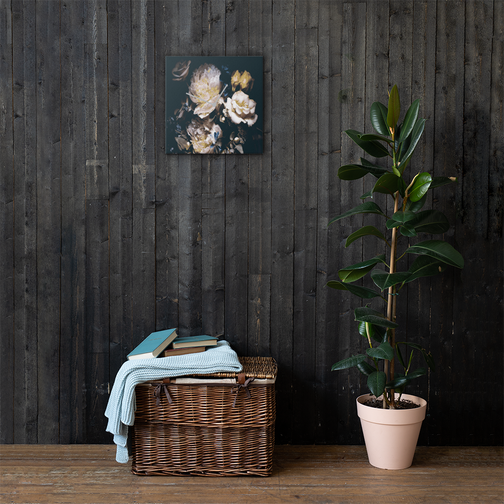 Golden Flower acrylglas wandklok met bladgoud – luxe designklok