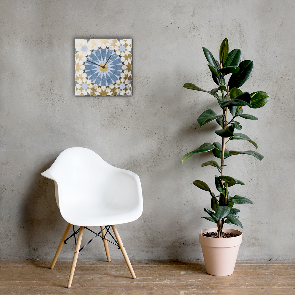 Celeste Doré Luxe Wandklok met Bladgoud – Acrylglas Designklok van Unique Treasure