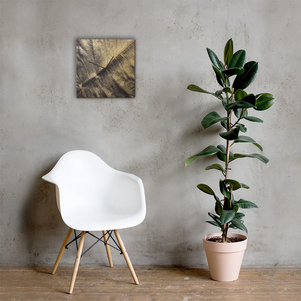 Noctis Aurum acrylglas wandklok met bladgoud – luxe designklok